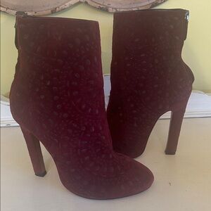 Alaia Burgundy Suede Heeled Boots